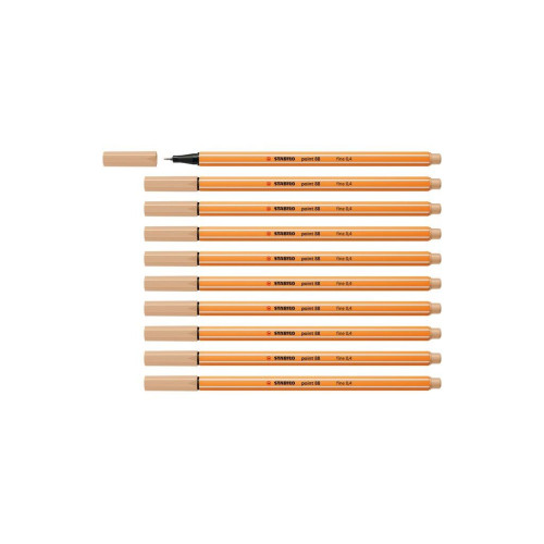 Stabilo İnce Keçe Uçlu Kalem 88 Point 0.4 MM Ten Rengi Fineliner Kalem (10 Lu Paket)