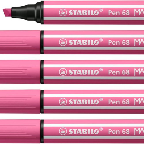 Stabilo Keçe Uçlu Kalem 68 Max Açık Pembe Keçe Uçlu İşaretleme Kalemi (5 Li Paket)