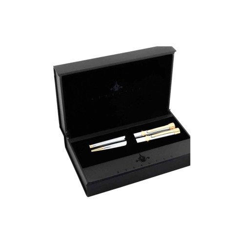 Steel Pen Takım Kalem Dolma + Tükenmez Kalem Capital Gold Krom Kalem Seti