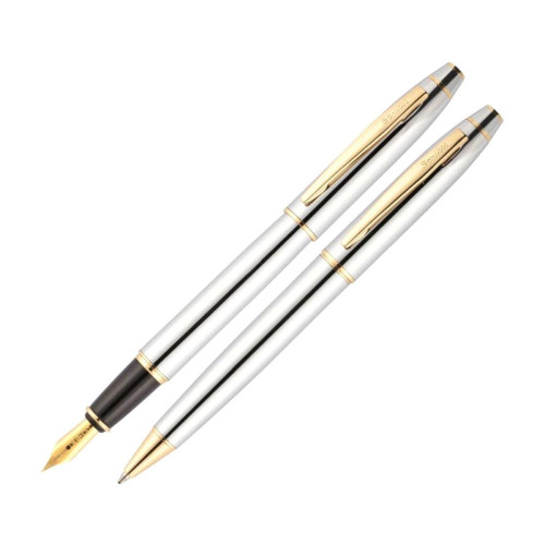 Steel Pen Takım Kalem Dolma+Tükenmez Venüs Serisi Desenli Gold 177DT