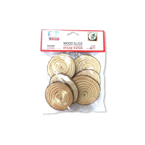 Südor Ahşap Kütük Yuvarlak 5-6 cm 6'lı