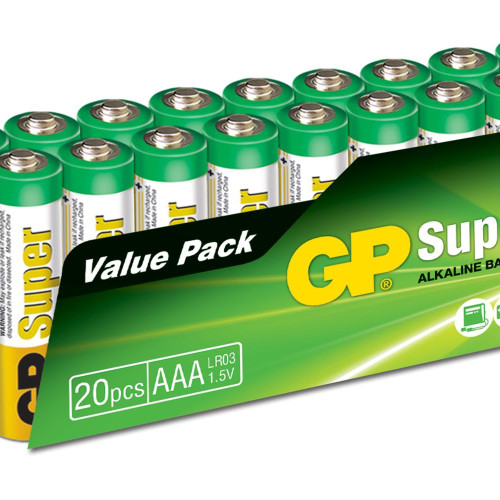 Süper Alkalin LR03 AAA Boy İnce Kalem Pil 20li Paket GP24A-2VS20