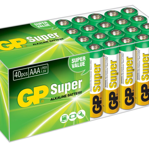 Süper Alkalin LR03 AAA Boy İnce Kalem Pil 40lı Paket GP24A-2VS40