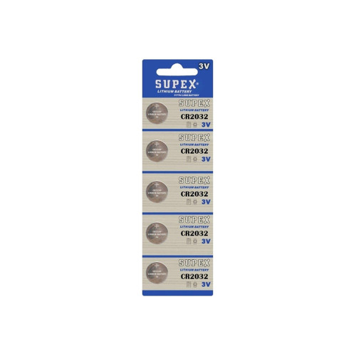 Supex CR2032 Elektronik Aygıtlar Için Lityum Para Pil 3V 5'li