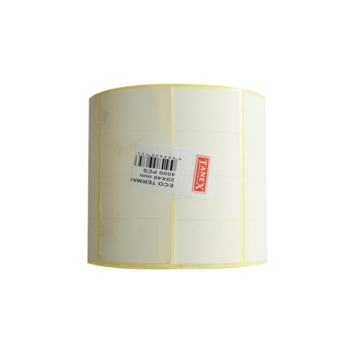 Tanex Barkod Etiketi Termal Eco 20x40 Mm 25 Mm Çap 4000 Li 4 Lü (6 Lı Paket)