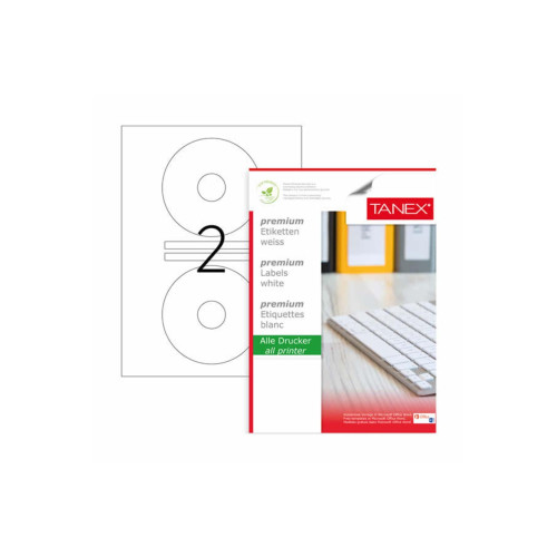 Tanex Cd Etiketi 100 YP 118x41 Mm Lazer Yazıcı CD Etiketi