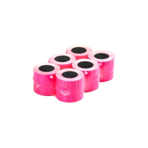 Tanex Fiyat Etiketi Çizgili 12x21 Fosforlu Pembe (1 Paket 6 Adet)