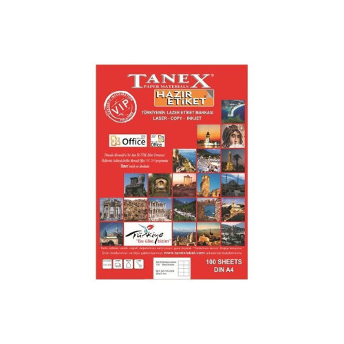 Tanex Lazer Etiket 100 YP 15 MM Laser-Copy-Inkjet Yuvarlak TW-2215
