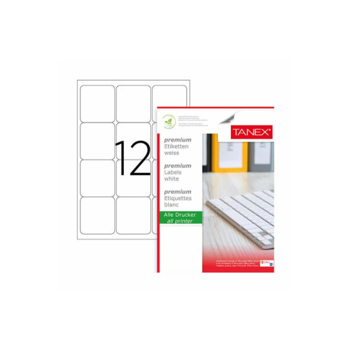 Tanex Lazer Etiket 100 Yaprak 63x72 Mm Lazer Yazıcı Etiketi