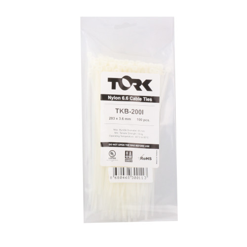 Tork TRK-300-75W Beyaz 100lü Kablo Bağı