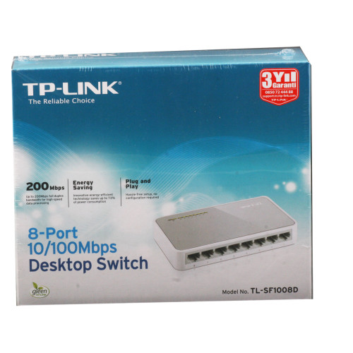 Tp-Link TL-SF1008P 8 Port 4 Port Poe+ 10-100 Mbps Switch Çelik Kasa