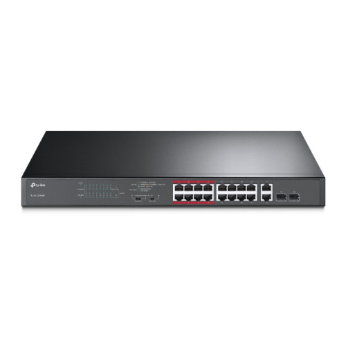 Tp-Link 16 Port 10-100 Poe+ 2 Port 10-100-1000 Mbps Switch 2 Port SFP Çelik Kasa Rack Mount