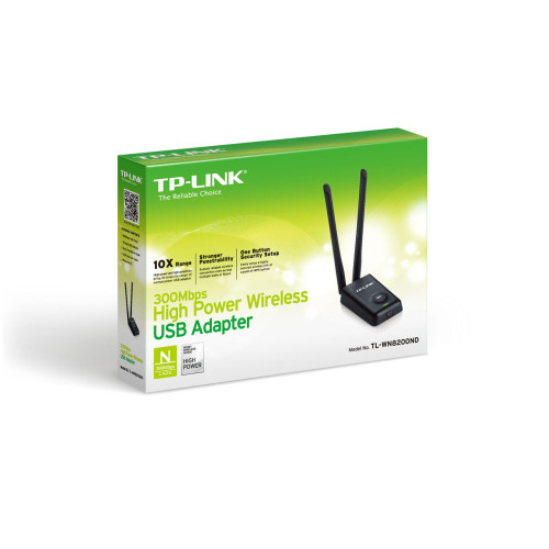 Tp-Link 300 Mbps Çift Antenli Masa Üstü Kablosuz Adaptör 2x5dBi Değiştirilebilir Antenli Yüksek Kazanımlı USB Adaptör