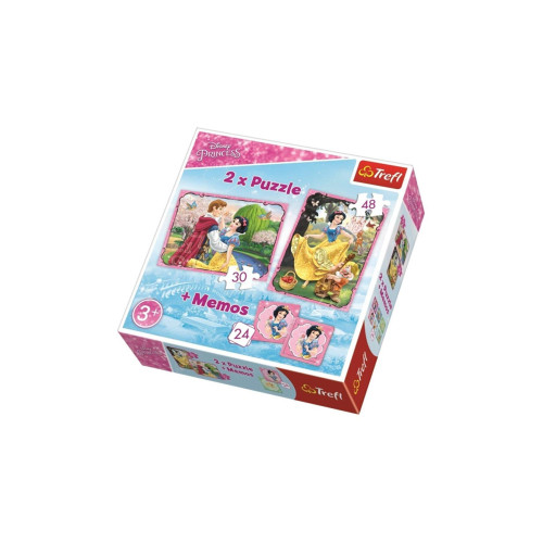 Trefl 2 in 1 + Memos Snow White in Love, Disney (30+38 Parça) + 24 Kart Hafıza Oyunu