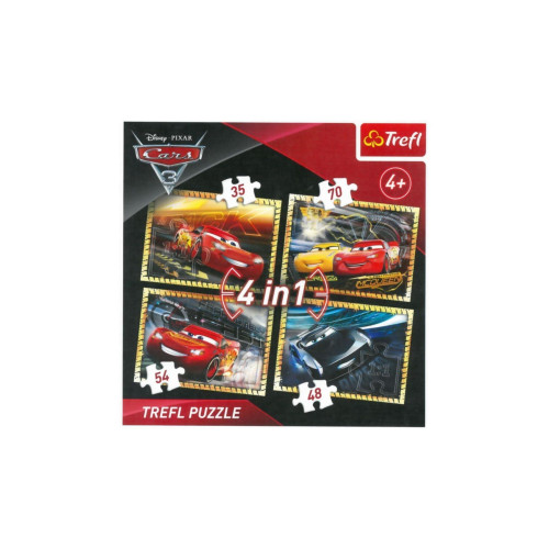 Trefl 4 in1 Disney Cars 3, Ready To Race 35+48+54+70 Parça