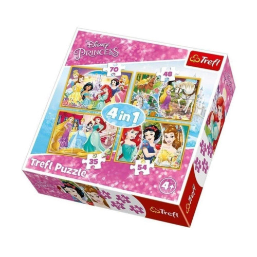 Trefl Çocuk Puzzle Happy Day of Princesses / Disney Prin 35+48+54+70 Parça 4 in 1 Puzzle