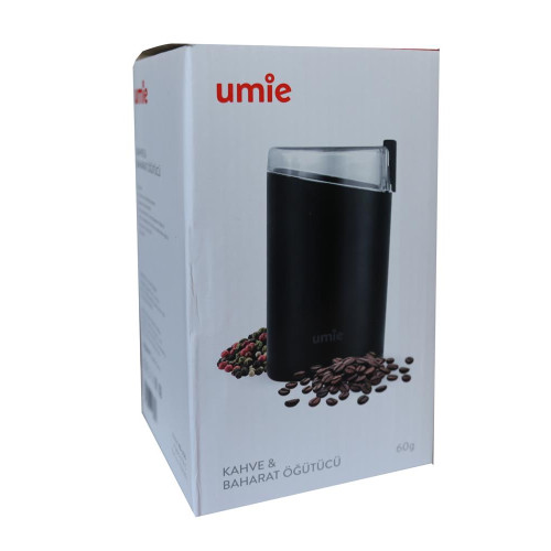 UMIE 60 Gram kapasiteli Siyah 140W Kahve ve Baharat Öğütücü