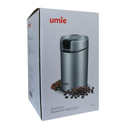 UMIE 65 Gram kapasiteli Pazlanmaz Çelik 160W Kahve ve Baharat Öğütücü
