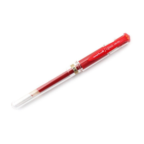 Uni-Ball Roller Kalem Signo Broad Jel Bilye Uç İmza Kalemi 1.0 MM Kırmızı UM-153 (12 Li Paket)