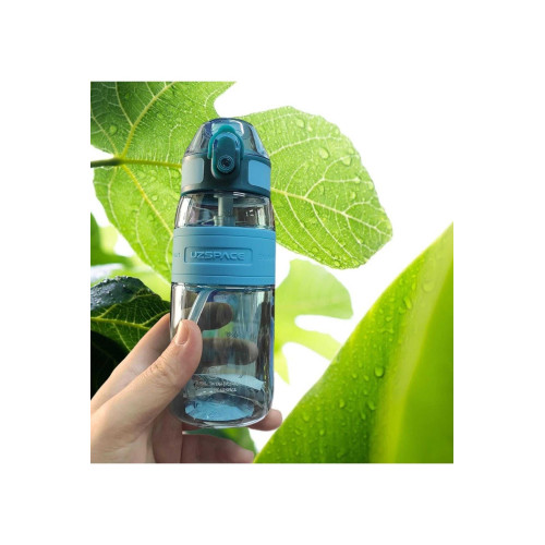 Uzspace Tritan Pipetli Su Matarası 440 ML Mavi Tritan Suluk