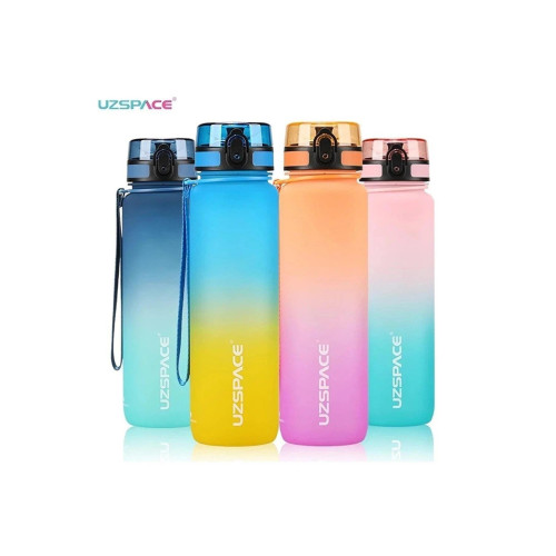 Uzspace 1000 ML Soft Touch Çift Renk Motivasyon Tritan Su Matarası (Karışık Renk 1 Adet)