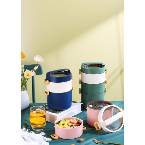 Vagon Paslanmaz Çelik Lunch Box 1800 ML Beslenme Kabı (Karışık Renk 1 Adet)