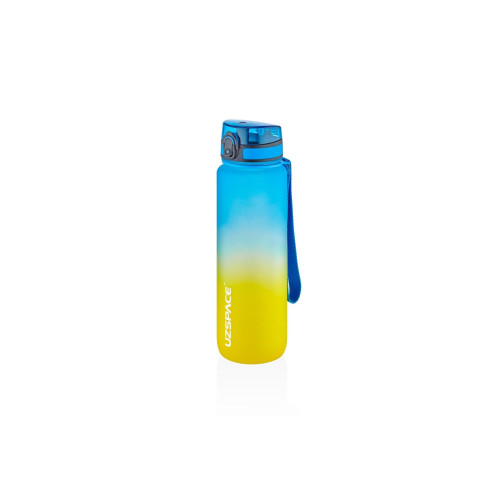 Uzspace 1000 Ml Motivasyon Matarası Çift Renk Tritan Su Matarası Mavi Sarı Bpa Free