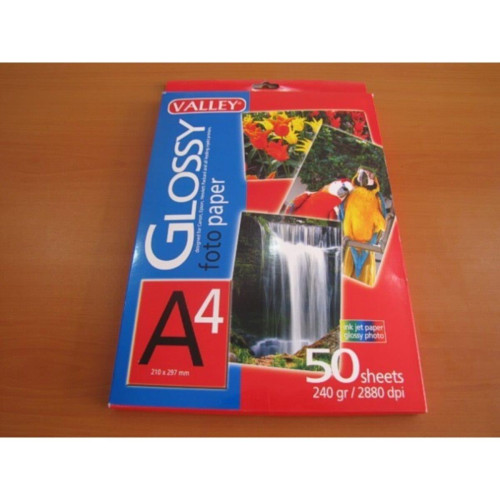 Valley A-4 Fotoğraf Kağıdı Glossy 240 gr 50 Li Val-6245 (1 Paket 50 Adet)