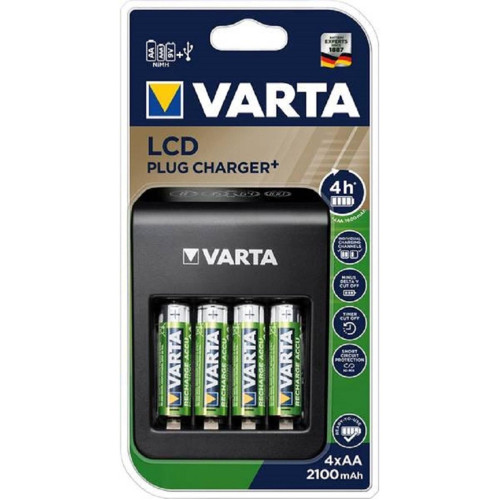 Varta 57687 LCD Plug Pil Şarj Cihazı 4 x 56706 2100mAh Pilli