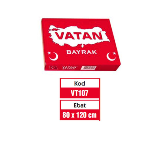Vatan Bez Bayrak Türk Bayrağı %100 Polyester 80x120 Cm