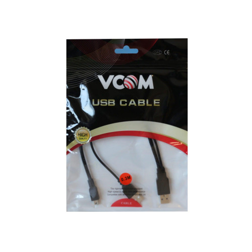 Vcom Usb 2.0 2-Mini Usb 5 Pin Siyah 30 Cm