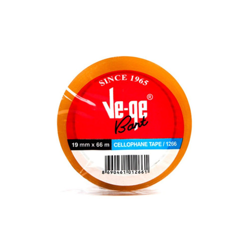 Ve-Ge Selefon Bant 19mm x 66 Metre Ets Mavi Şeritli Tekli (1 Adet)