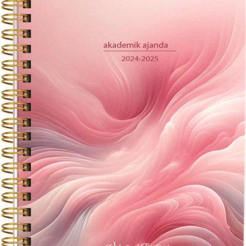 Victoria's Journals Spiralli Sert Kapak Akademik Ajanda 2024-2025 Lastikli 17X23 cm 100 Gram 192 Sayfa