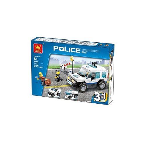 Wange Lego 217 Parça Polis Devriye Arabası 3in1