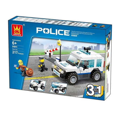 Wange Lego 217 Parça Polis Devriye Arabası 3in1